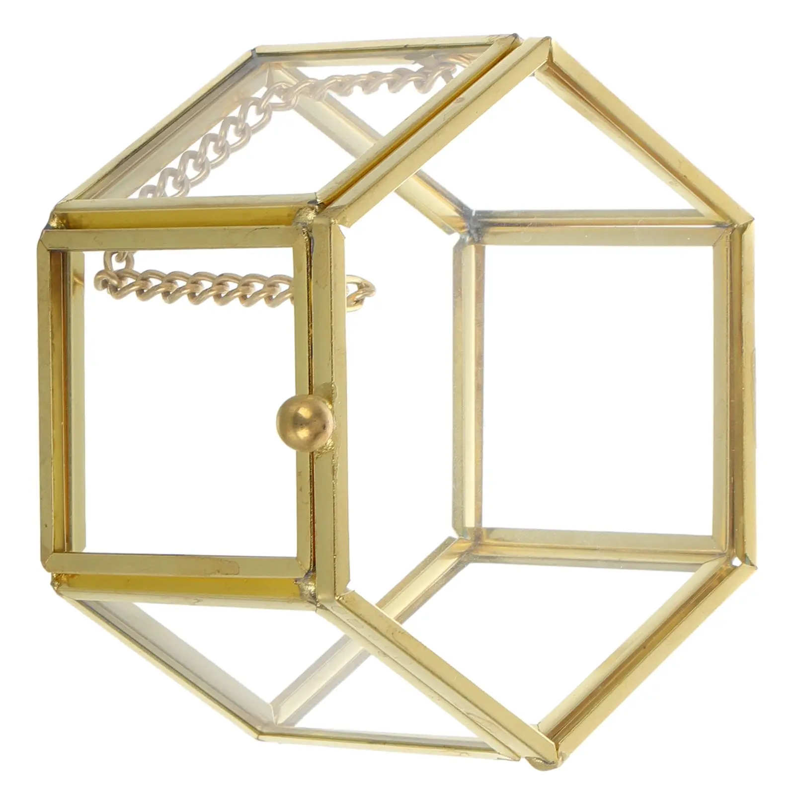 

Hexagon Geometric Ring Box Unique Wedding Favor Party Decorations Glass Gift Holder Jewelry Storage Box