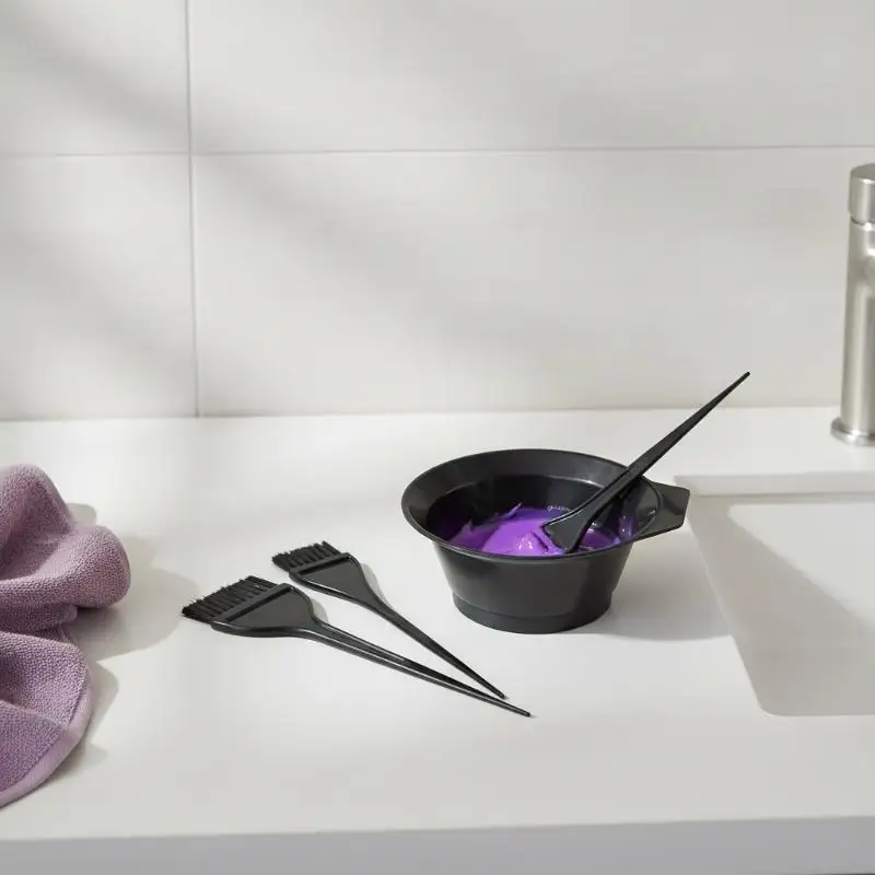 4-teiliges Haarfärbe-Set mit Färbeschale, Mischpinsel für Haarfärbung, Bleichen, DIY, Salon, Haarpflege-Tools für Zuhause – Detail 7