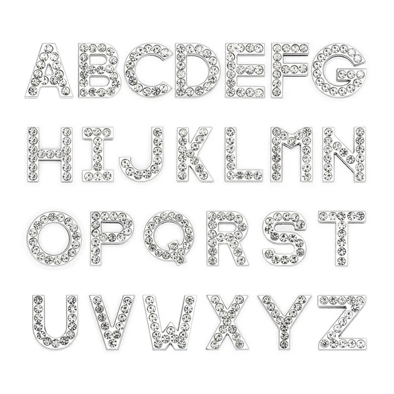 18MM Inner Diameter A-Z 26pcs/set Rhinestone Letters Jewelry Making Accessories Fashion Jewelry Findings & Components