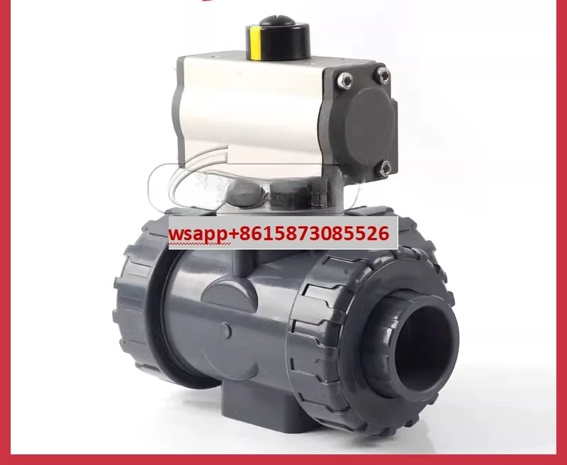 

Пневматический трехходовой шаровой кран UPVC пневматический L-образный направленный трехходовой шаровой кран