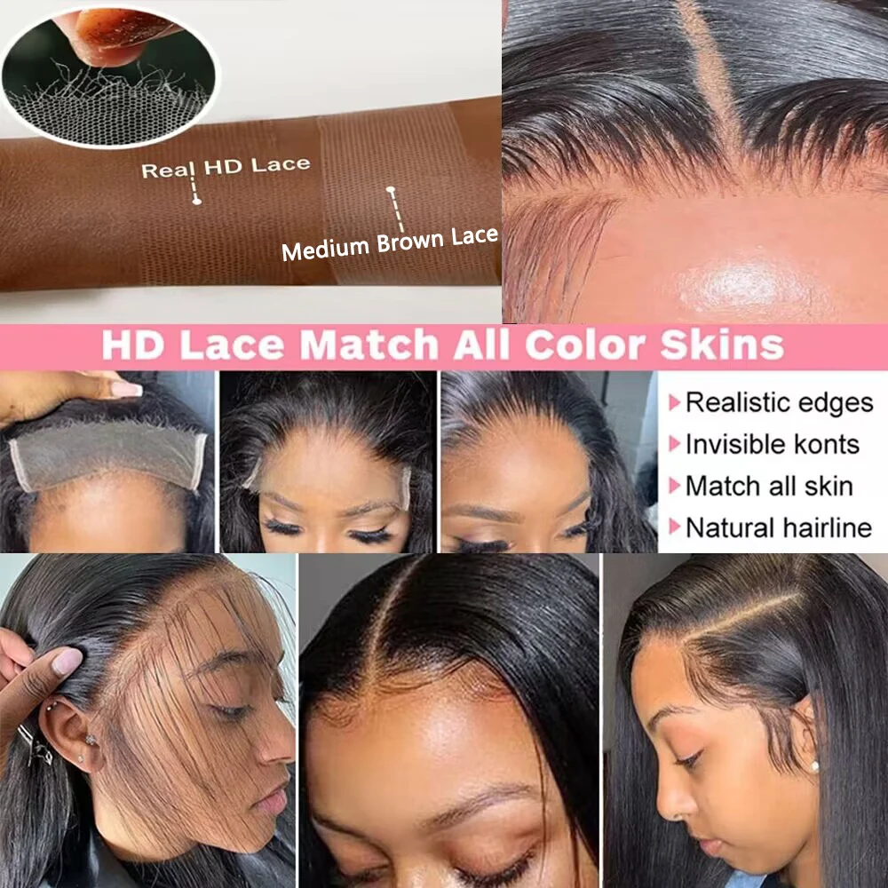 Hd Lace Frontal Wig 13x6 Lace Front Wig Human Hair 30Inch Bone Straight Transparent Lace Human Hair Wigs HD Lace 4x4 Closure Wig