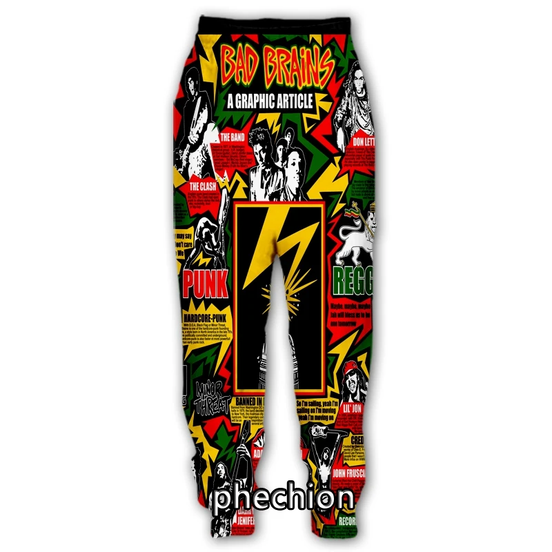 phechion Men/Women Bad Brains Band 3D Printed Casual Pants Fashion Streetwear Men Loose Sporting Long Trousers F30