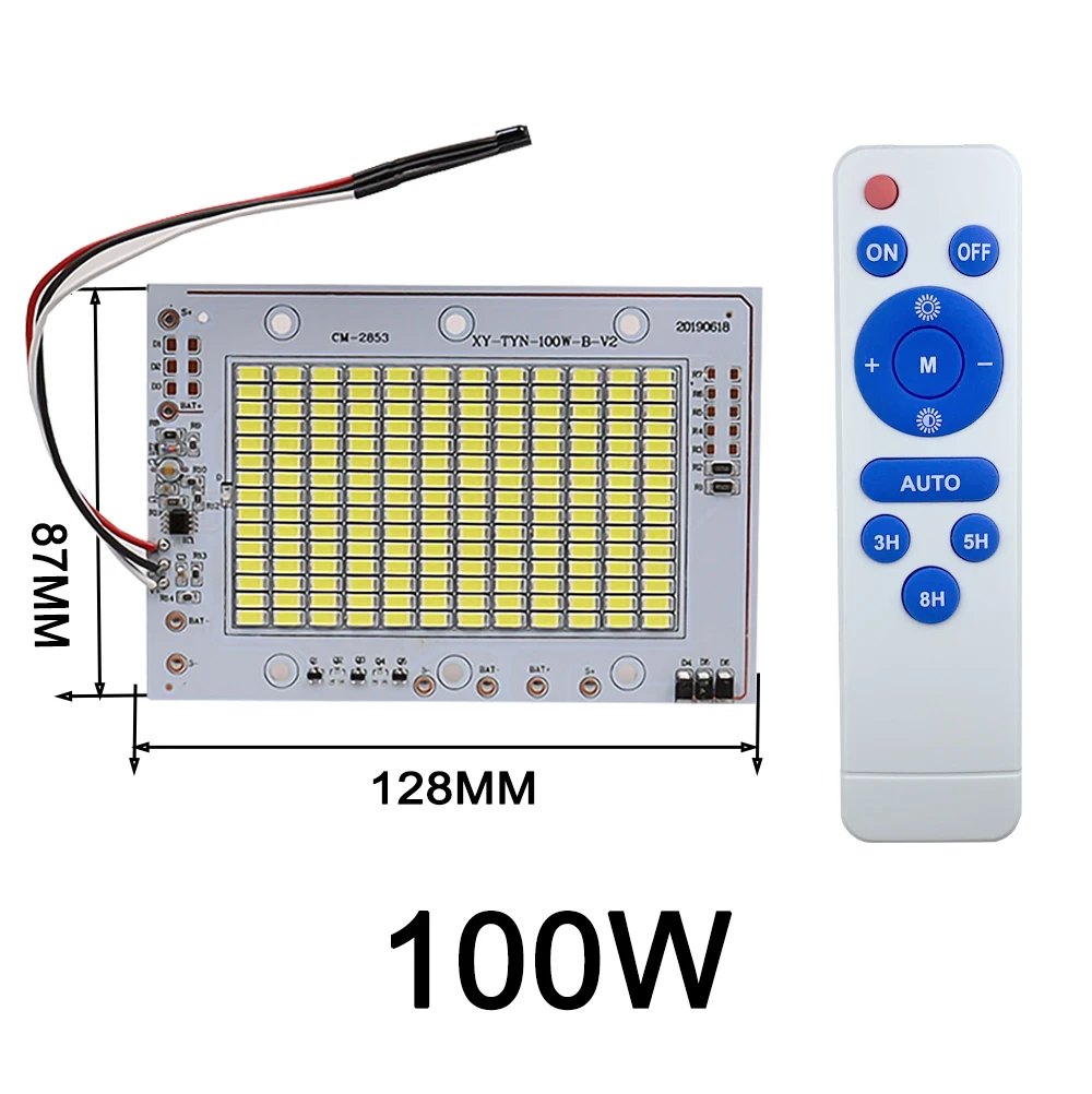 30W 50W 100W 200W Street Light Floodlight Solar Panel Integrated Home Garden Light With Remote Control Solar Floodlight