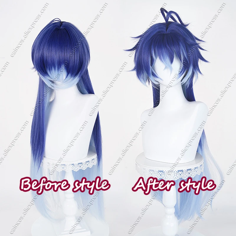 Peluca de Cosplay Flins de 85cm de largo, grueso, esponjoso, colores mezclados, pelo sintético resistente al calor para Halloween