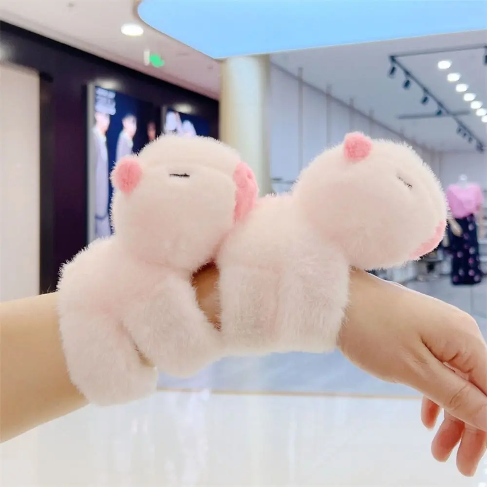 Capybara Rodent Slap Bracelet Series Simulation Cute Doll Plush Doll Slap Bracelet Pink Wrist Style