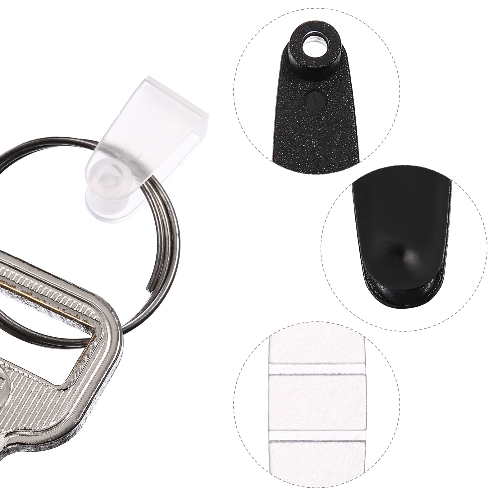 100 Pcs Powered Key Chain Keyring Connect Clip Bracket Clear Card Holder Clips Plastic Keychain Rings Bulk Man