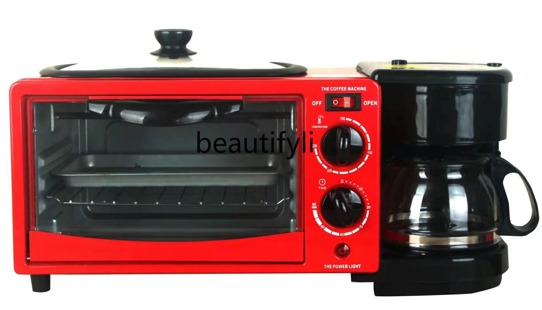 

3-In-1 Breakfast Machine Household Multifunctional Toaster Oven Coffee Machine Bread Machine