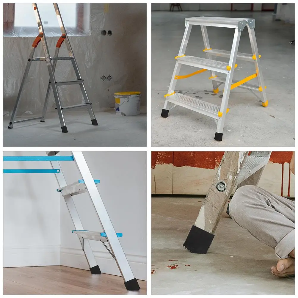 4 قطعة المضادة للانزلاق مربع القدم يغطي ل سلم 5x2 5 سنتيمتر المطاط استبدال عدم الانزلاق طوي التسوية قدم الطابق حامي #5