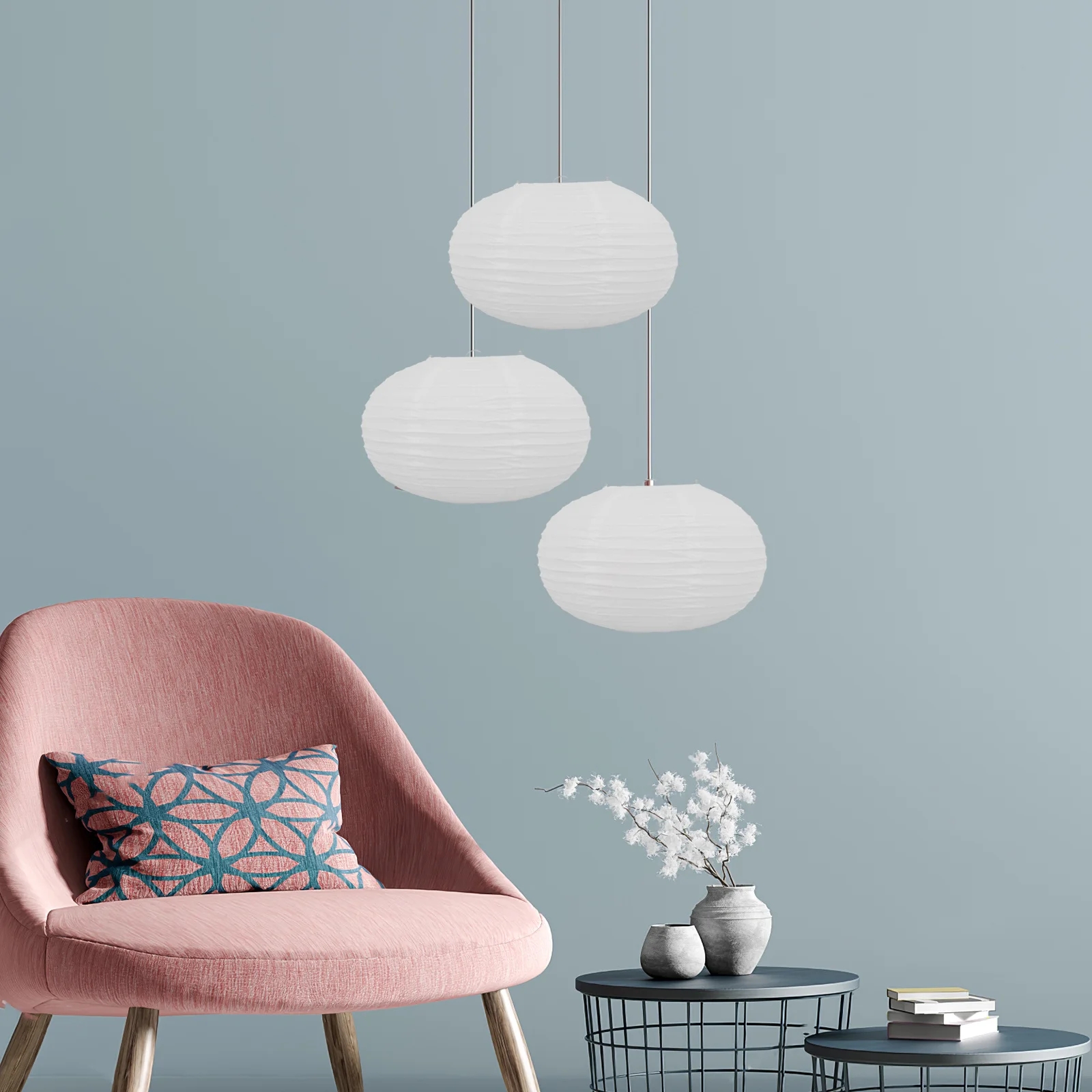 

3Pcs Paper Lanterns Hanging Lamp Shades Foldable Design Easy Install Decorative Light for Ceiling Tree Branches Tent Decor