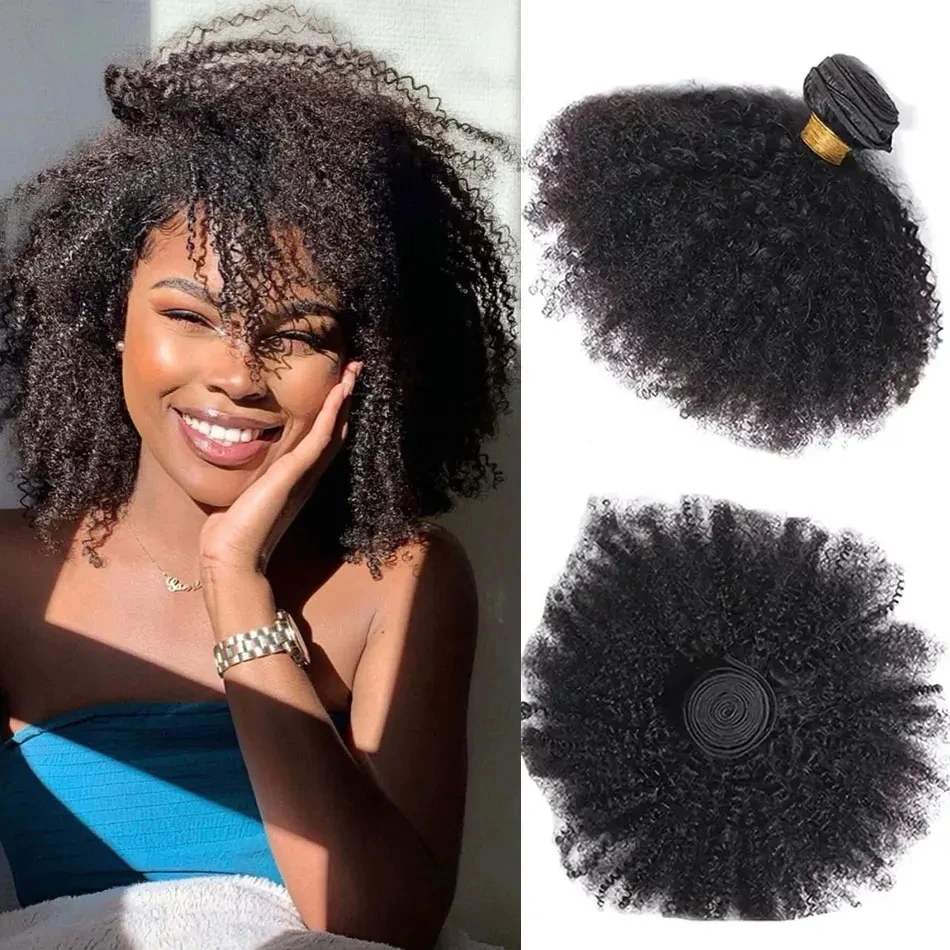 

Наборы бразильских натуральных волос Afro Kinky Curly, кудрявые пучки для наращивания, волосы Реми для женщин, 1, 2, 3 шт., натуральный цвет