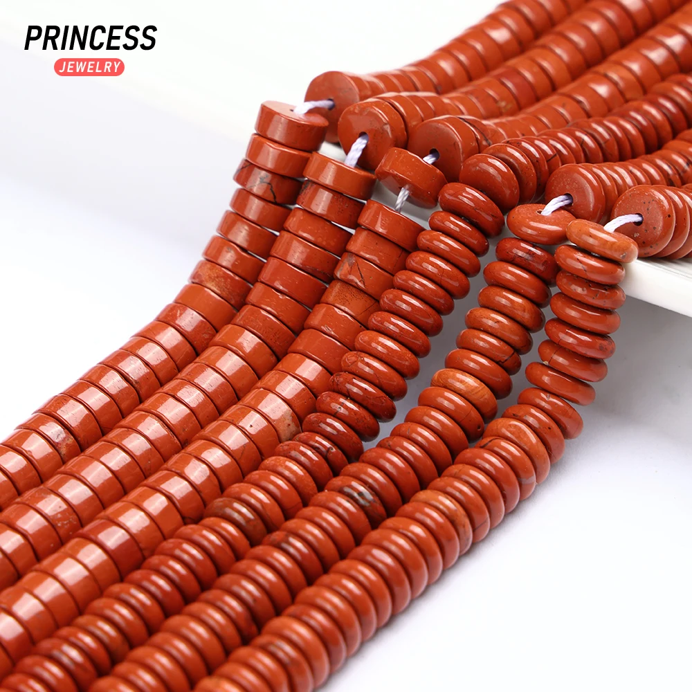 A++ Natural Red Jasper Red Stone Rondelle Beads 3*8mm Loose Beads for Jewelry Making Bracelets Necklace DIY Accessories