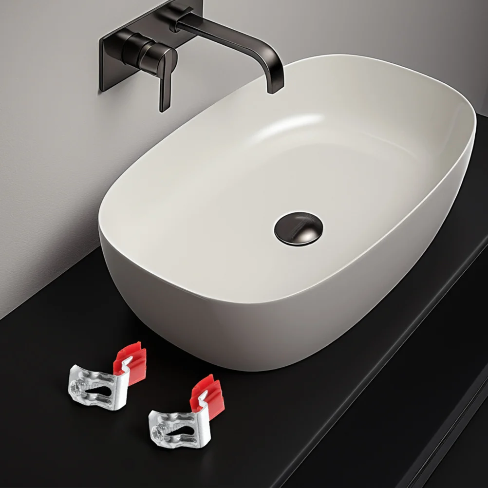 

6Pcs Kitchen Sink Arch Installation Clips No Drilling Adjustable Undermount Sink Brackets Secure Support Mounting Kit Solid