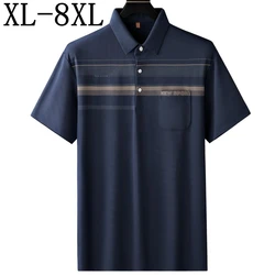 8XL 7XL 6XL 2024 New Summer High End Breathable Shirts For Men Brand Clothing Casual Loose Mens Polo Shirt Luxury Polos Homme