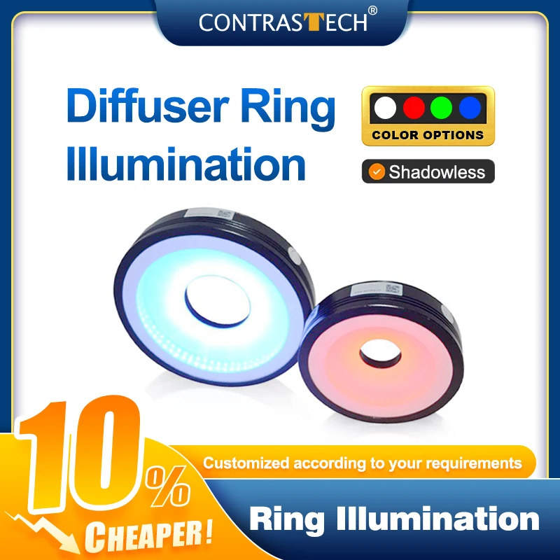 Diffuser 24V LED RGB IP68 ODM/OEM Smart Vision CCS Shadowless Ring Light for Scratches Detection