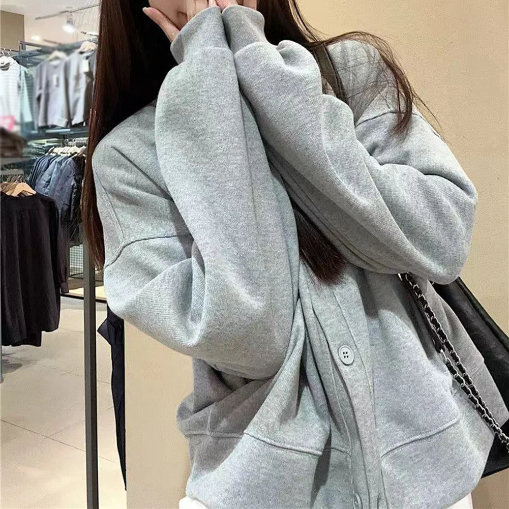 Loose Fit Women Jacket Spring New Design Open Cardigan for top Full Sleeve Round Neck Suitable for Winter Use Loose