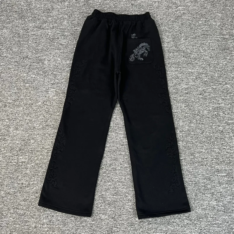

Американские уличные хип-хоп свободные повседневные брюки Derschutze высокого качества с вышивкой лошади осень-зима флисовые мужские и женские спортивные штаны