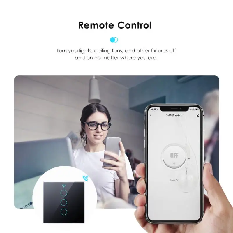 

Tuya WiFi Smart Light Switch EU Smart Switch Touch Wall Panels Smart Life Smart Home Work With Alexa And Google Home Assistant