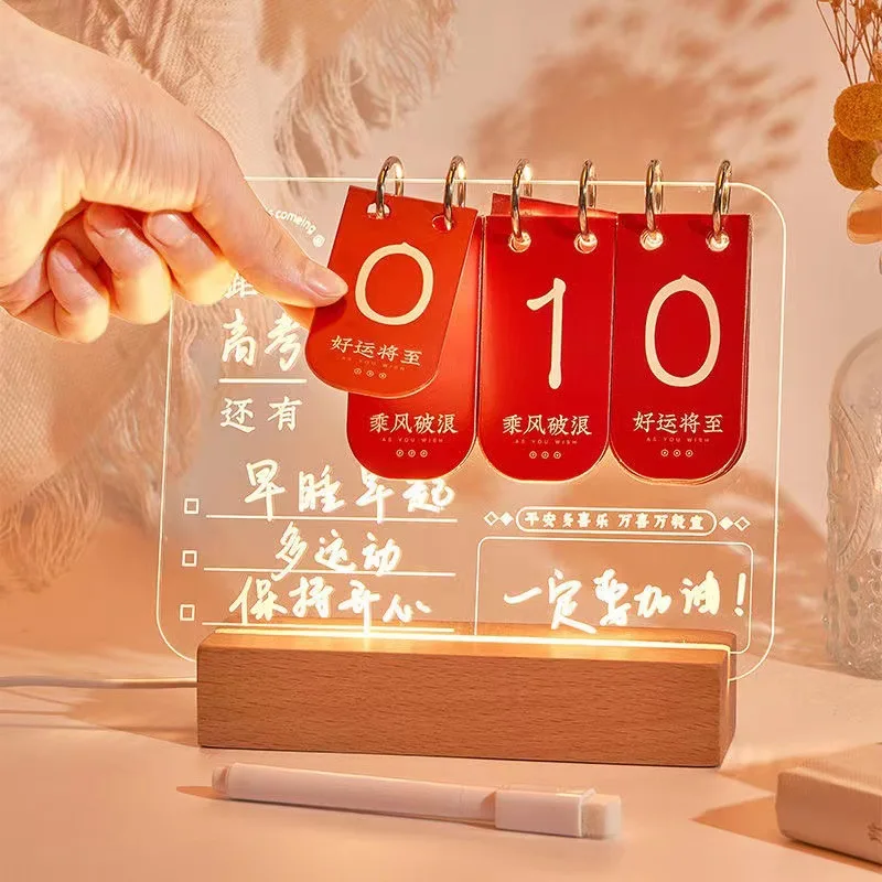 Luminous Countdown Calendar Desk Calendar Minimalist Instagram Style Reminder Board Message Board Office Desktop Ornament Gift