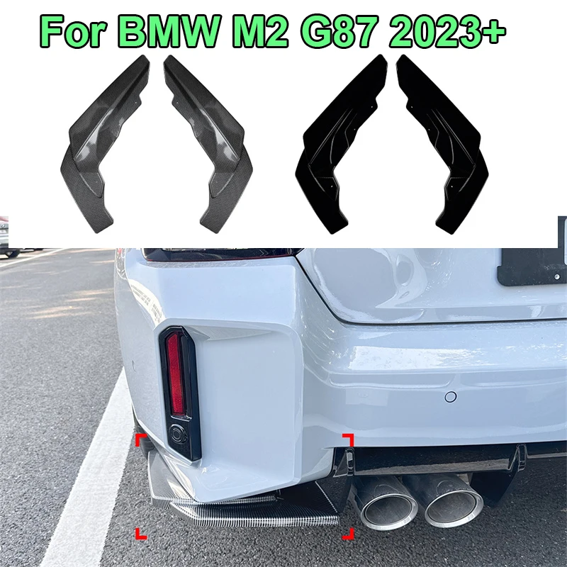 

For BMW M2 G87 2023+ Rear Bumper Side Corner Splitter Spats 2Pcs Rear Bumper Lip Wrap Angle Diffuser Splitter Canard