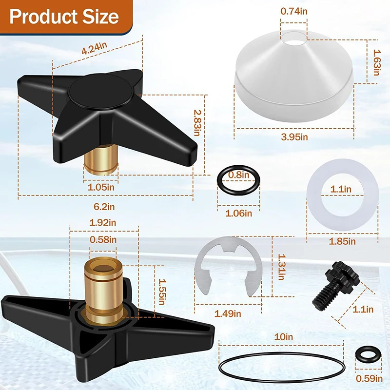 1Set kenop pengunci dan Kit tombol Filter kolam untuk Hayward Star Clear Plus Cartridge Part Lock Knob CX900DA Kit Pool Knob penyaring