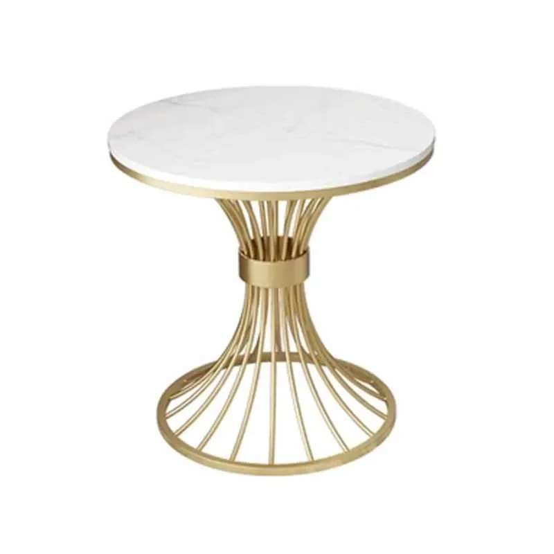 Living Room Luxury Side Table Round Nordic Design Small Aesthetic Side Table Premium Gold Legs Koffietafels Home Decoretion