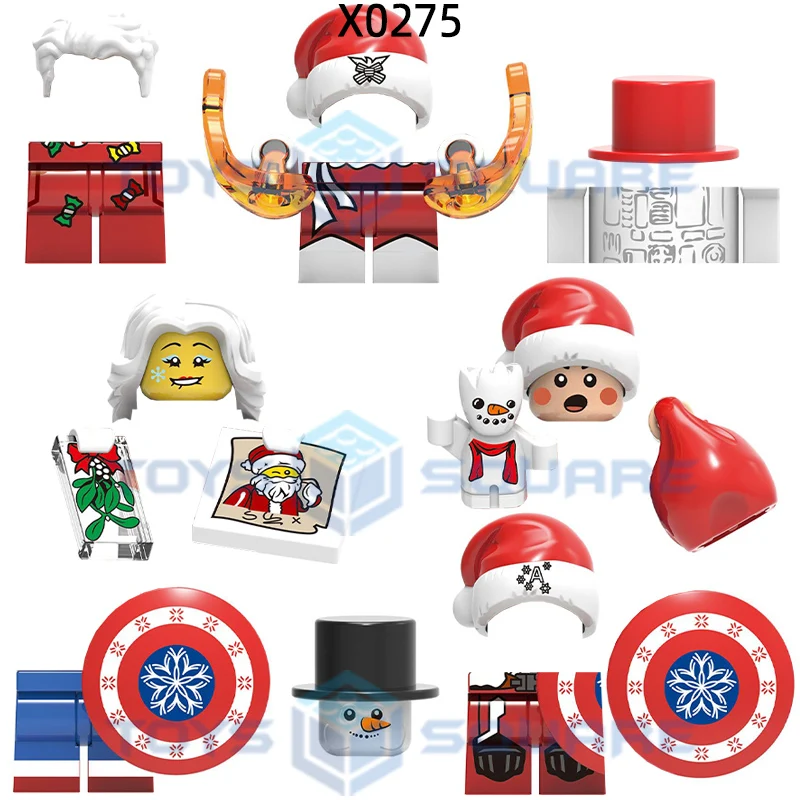 The Action Figures Christmas Yeti Kid Woman Weapons Legs Hair Model Blocks MOC Bricks Set Gifts Toys For Children X0275