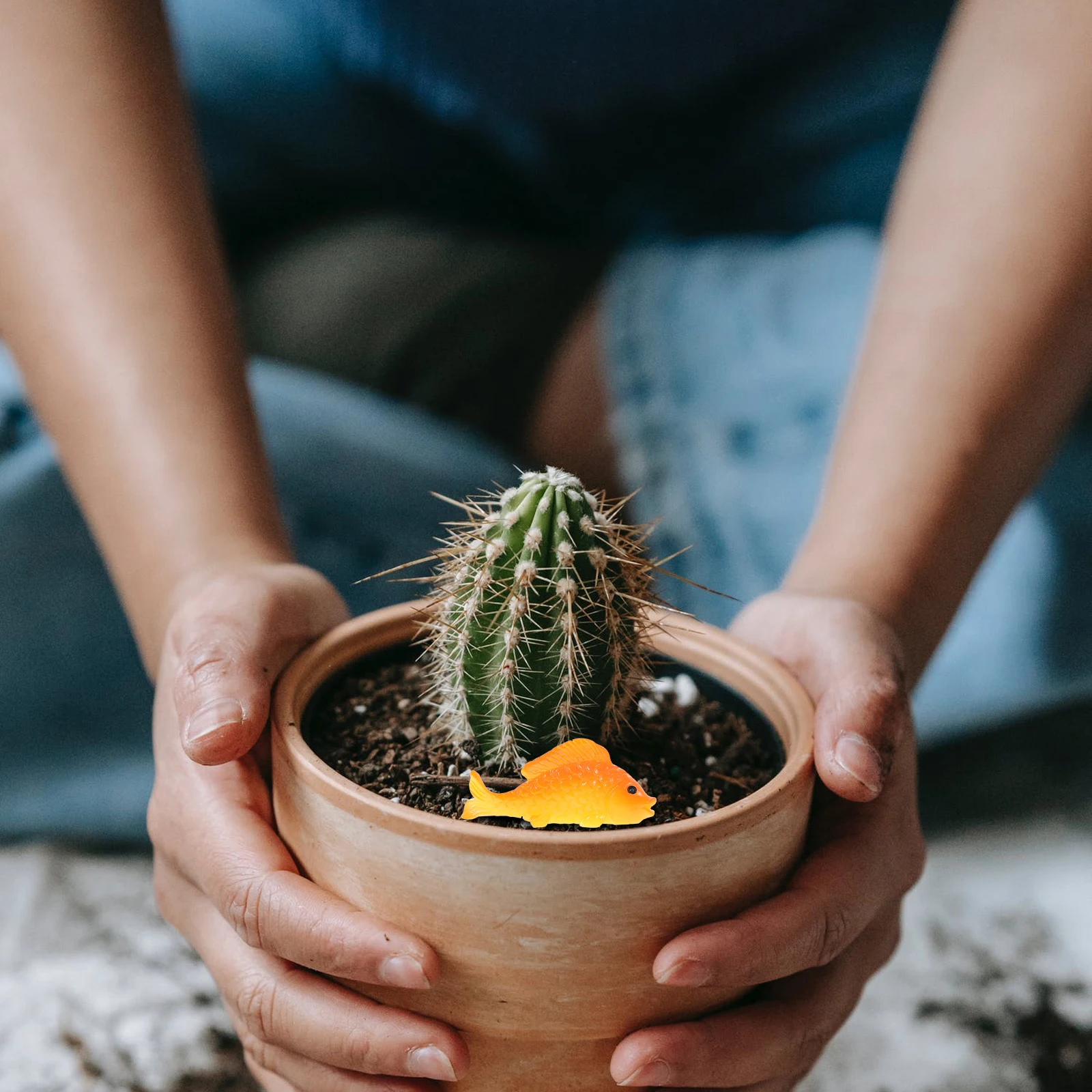 

15pcs Micro Home Office Adornment Garden Desktop Mini Goldfish Miniature Fish Resin Resin Goldfish Decor Decor