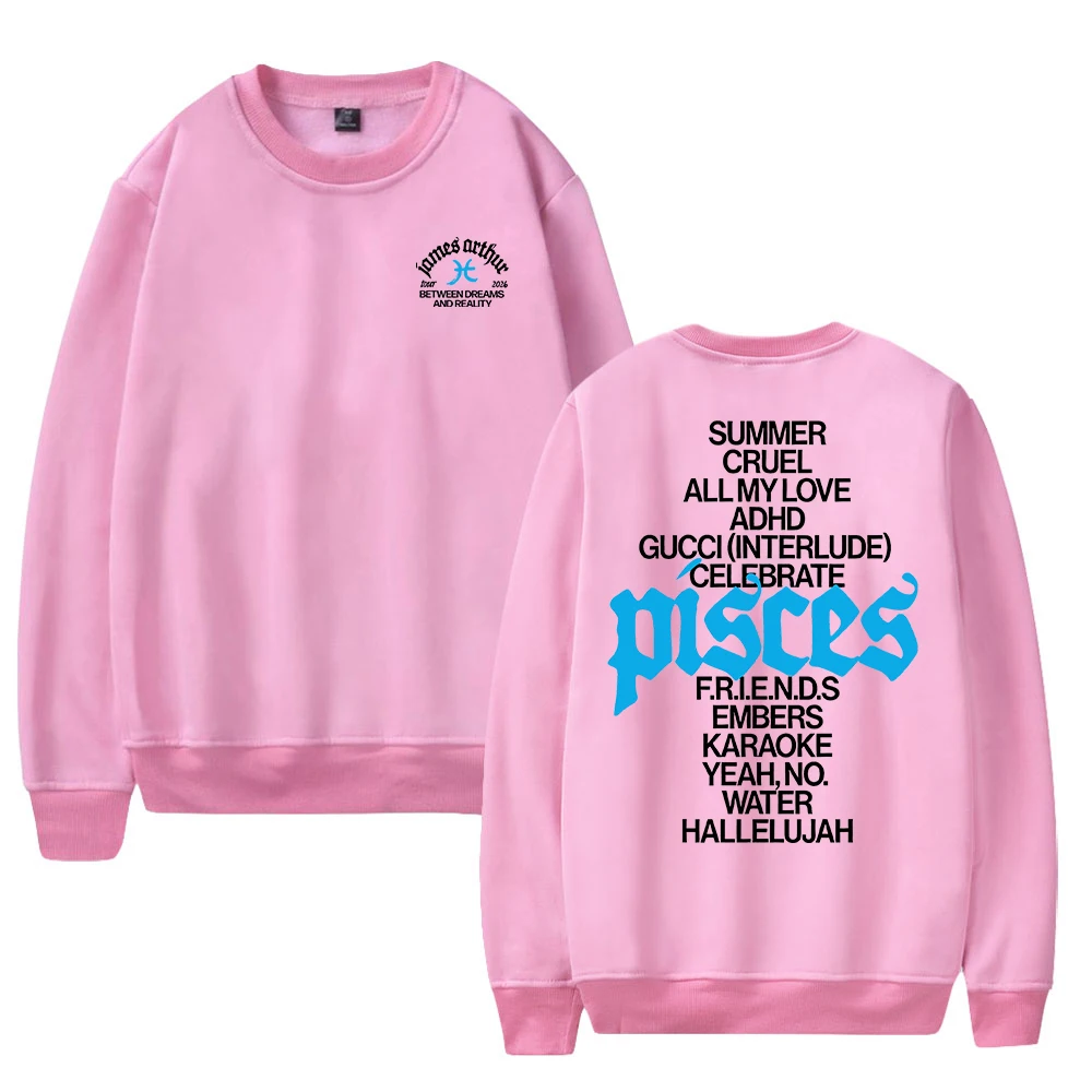 

James Arthur Pisces Tracklist Merch 2026 World Tour Crewneck Long Sleeve Streetwear Women Men Pullover Sweatshirts