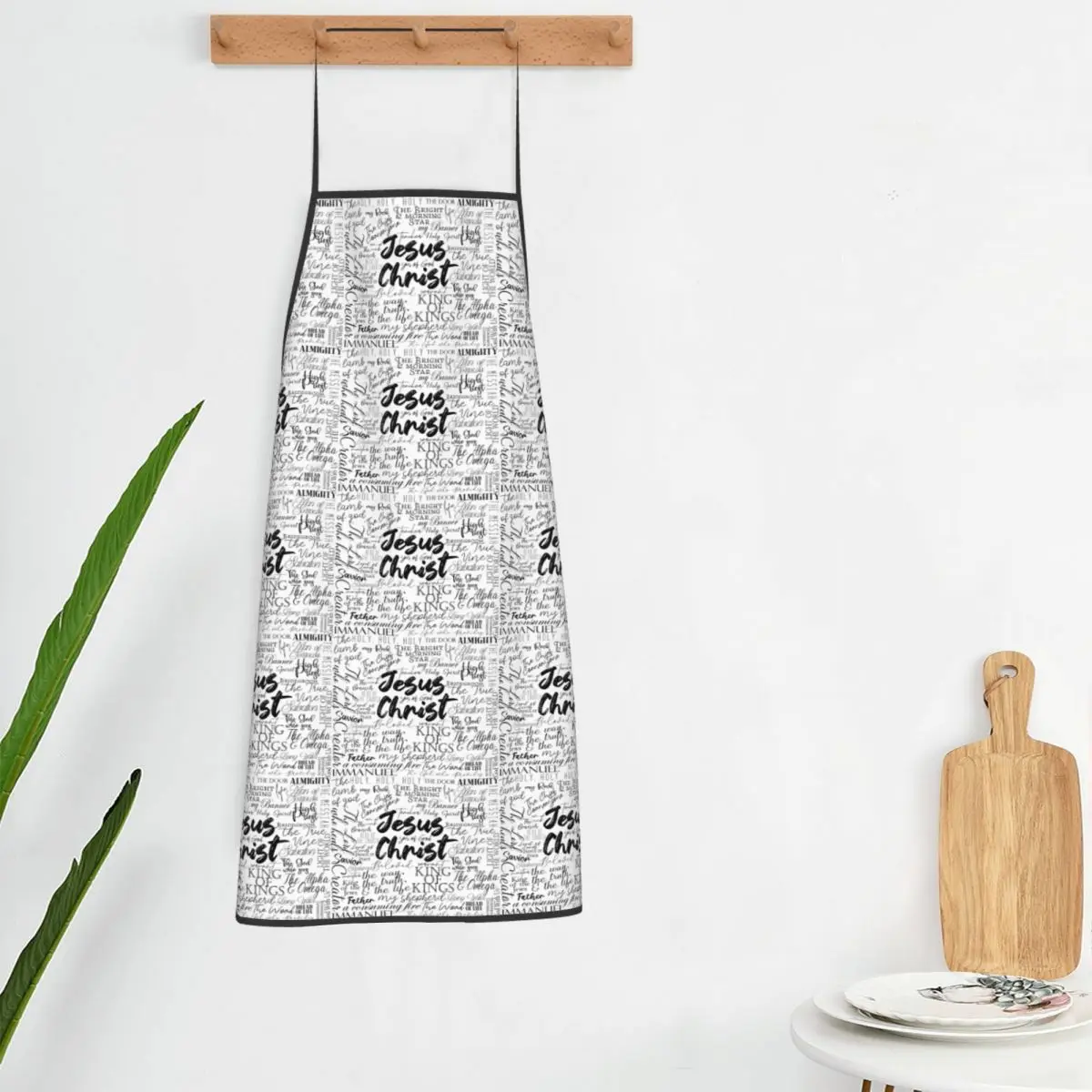 The Names Of God Yeshua Jesus Christian Aprons Chef Cooking Baking Tablier Bib Kitchen Cleaning Pinafore for Women Men Painting