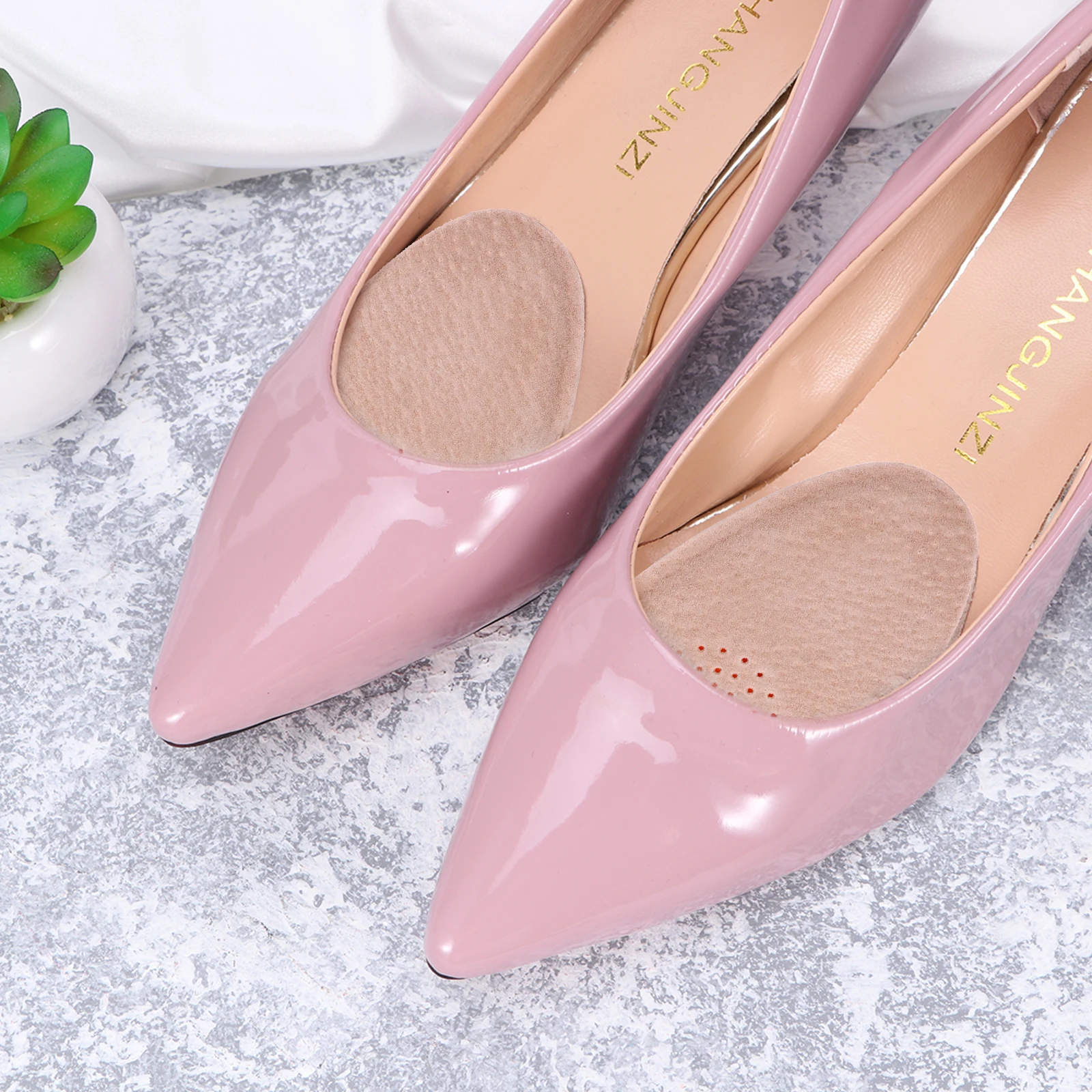

2 Pairs Anti-wear Shock Absorbing Pad Comfortable Shoe Insoles S High Heel Pads High-heel Half Forefoot Invisible