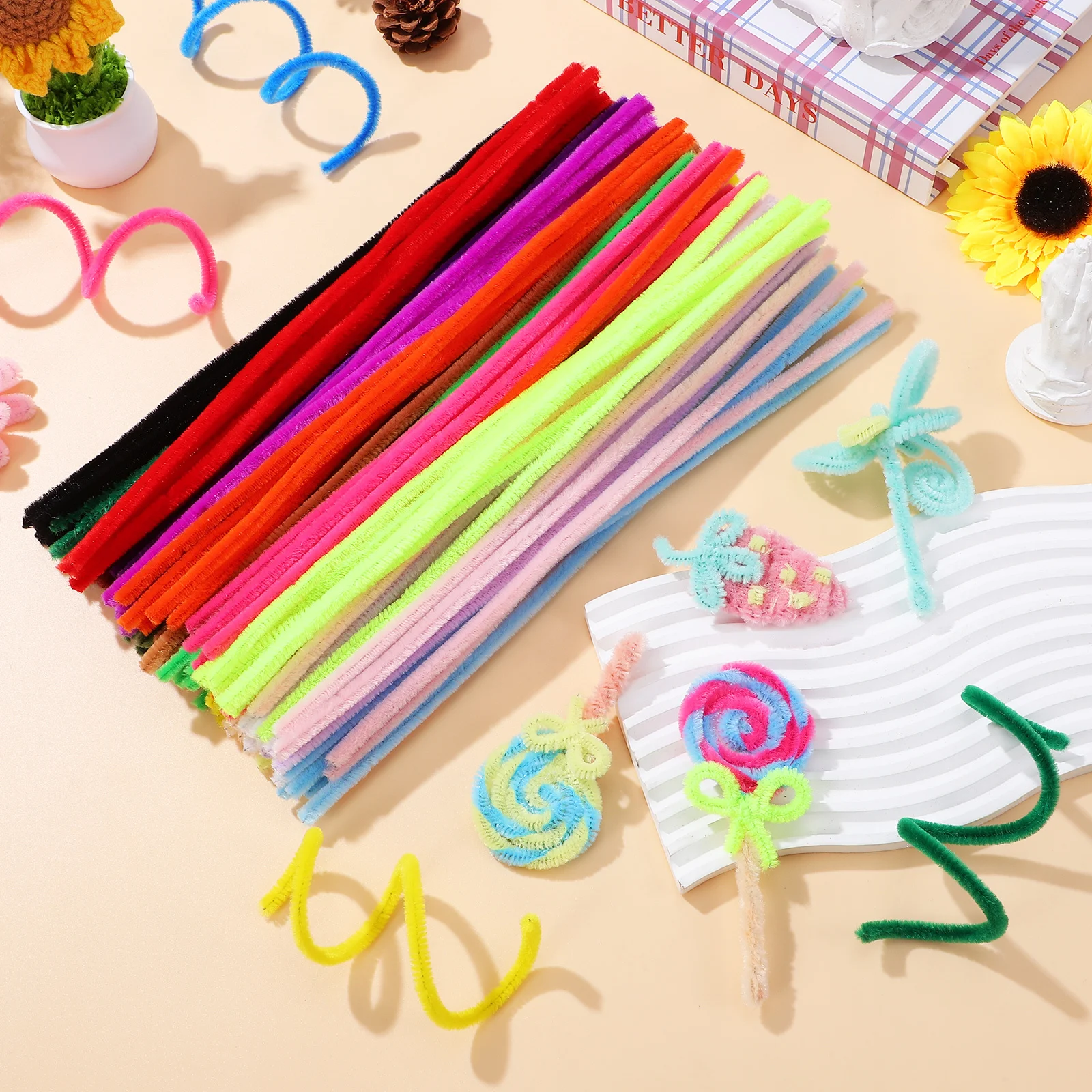 

400 pcs Pipe Cleaners 20 Colors Flexible Chenille Stems For Diy Crafts Animals Flowers Jewelry Making Craft Supplies Decorations