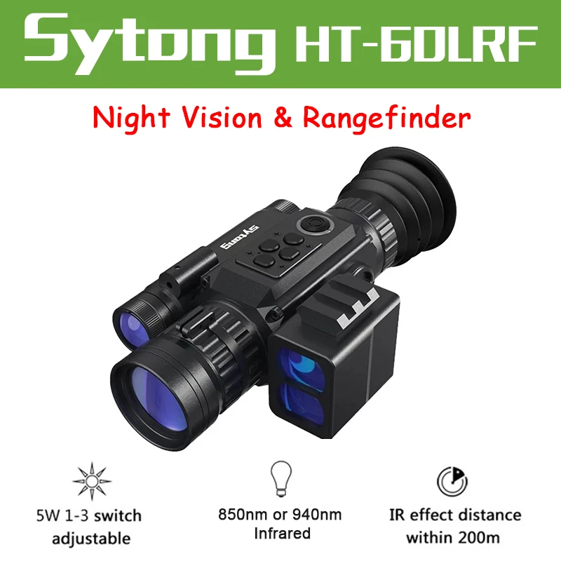 Sytong HT60LRF 940nm IR Night Vision Hunting Scope Laser Rangefinder  6.5-13X / 3-8X WIFI Monocular Aim Sight for Hunting Camera