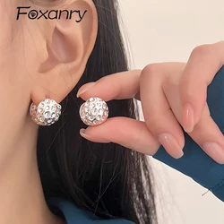 Foxanry Prevent Allergy Silver Color Trendy Earrings for Women Fashion Creative Design Irregular Geometric Party Jewelry Gifts