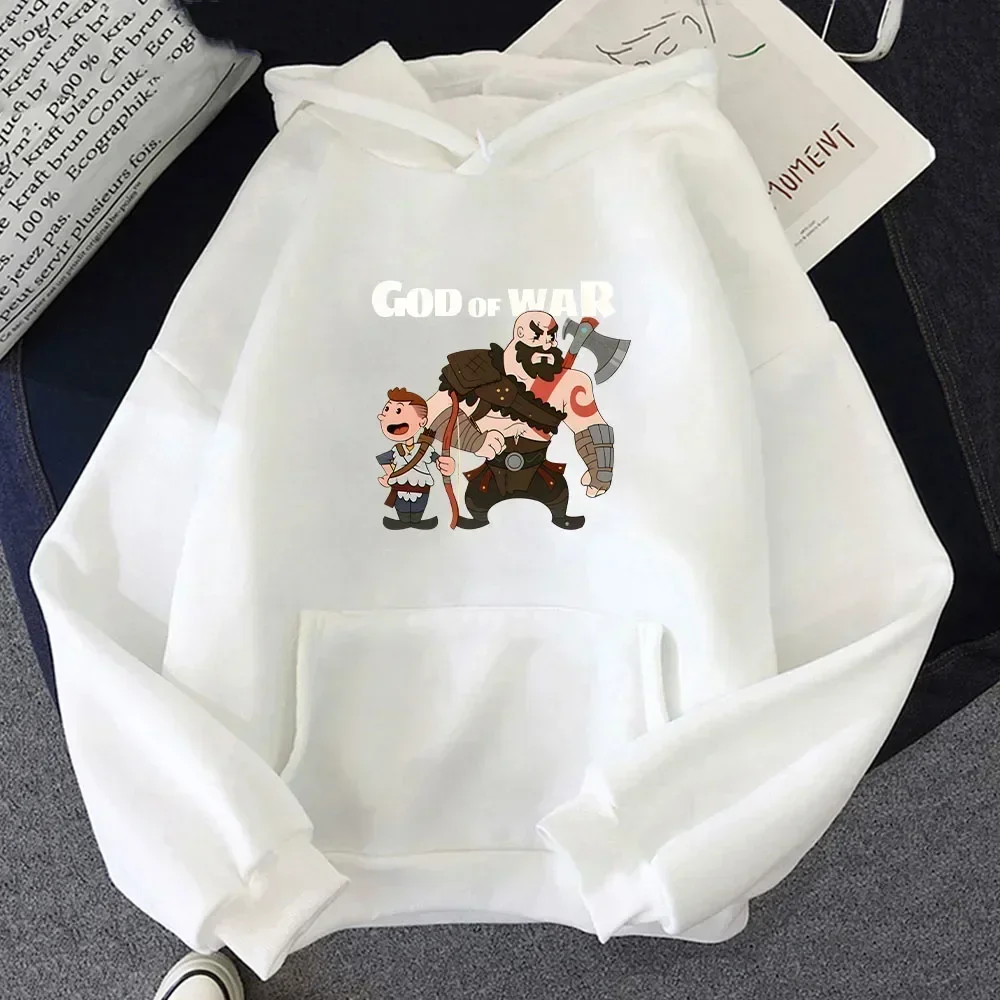 إله الحرب هوديي كبير الحجم لخريف/شتاء البلوز الكرتون طباعة مضحك لطيف الملابس سوداديراس كون كابوتشا للجنسين هودي
