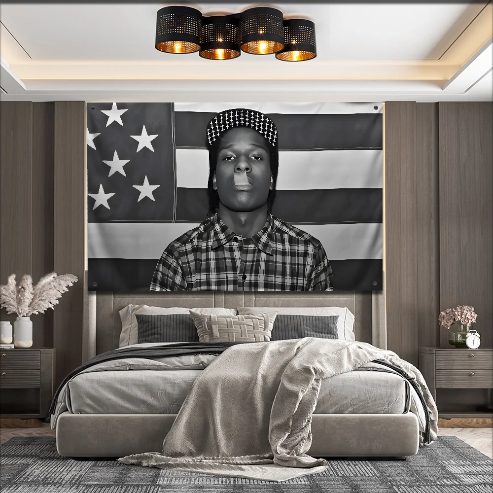 

USA Rocky A-ASAP Rap Rapper Flag For Garden Flags Party Living Room Home Balcony Wall Decor Banner Bedroom Tapestry Outdoor