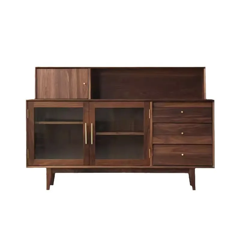 

North American black walnut dining side cabinet Modern simple Nordic locker Solid wood side cabinet Household