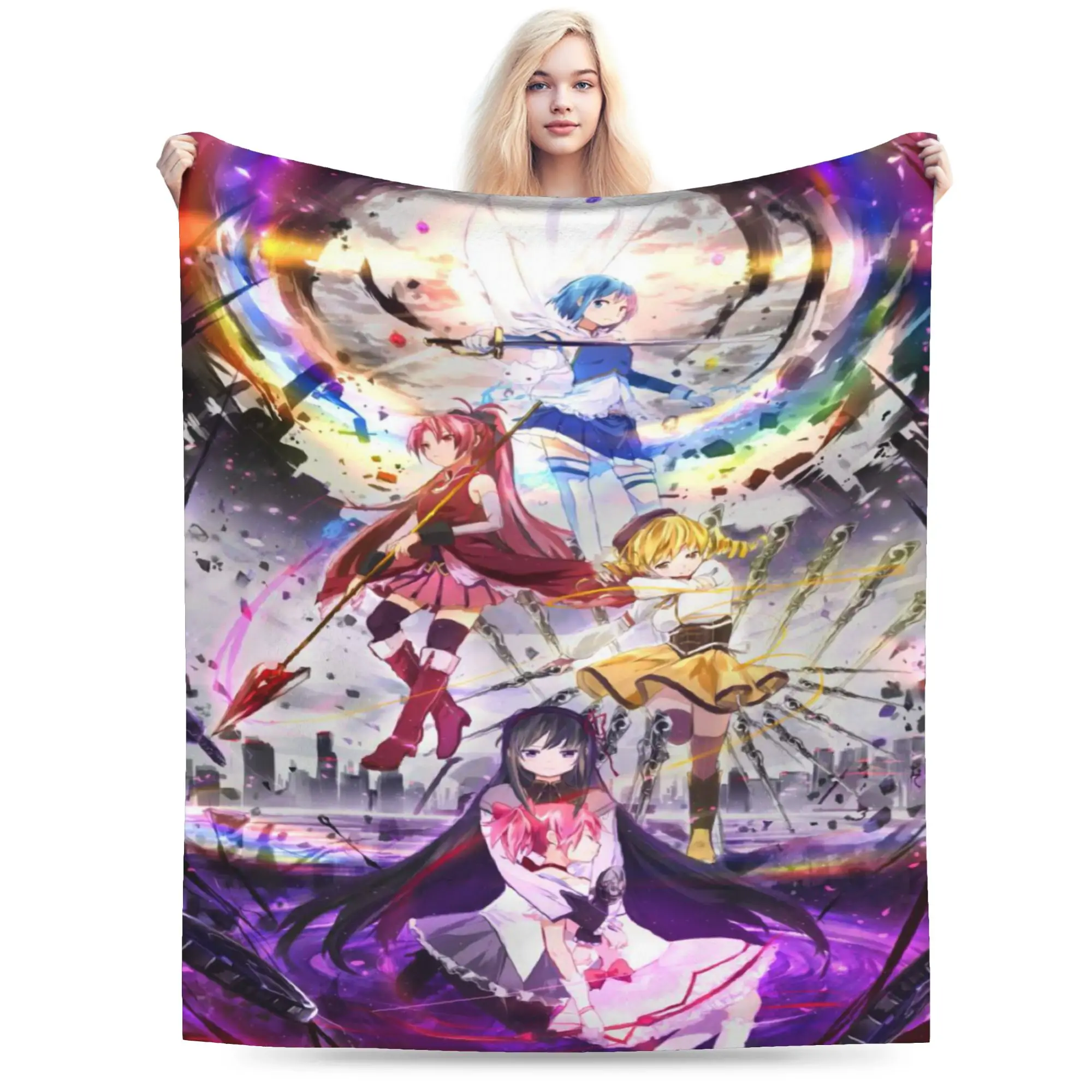 Puella Magi Madoka Magica Anime Blankets Fleece  Cozy Ultra-Soft Throw Blankets for Home Quilt