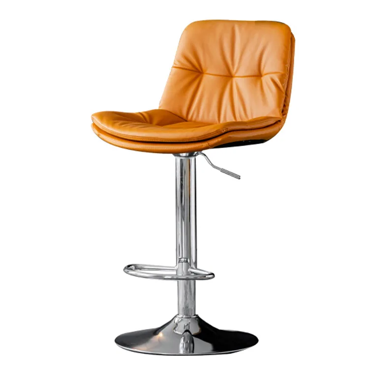 

Modern Simple Style Bar Chair with Footrest and 360-degree Swivel Function, PU Leather Seat for Bar, Kitchen, Dining Room