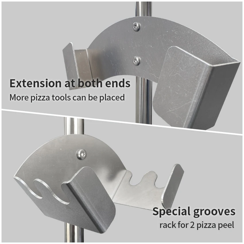 Imagem -05 - Multifuncional Pizza Peel Rack Pólo de Mármore Único Lado Pizza Rack Display Alça Longa Pizza Peel Forno Escova Economizando Espaço