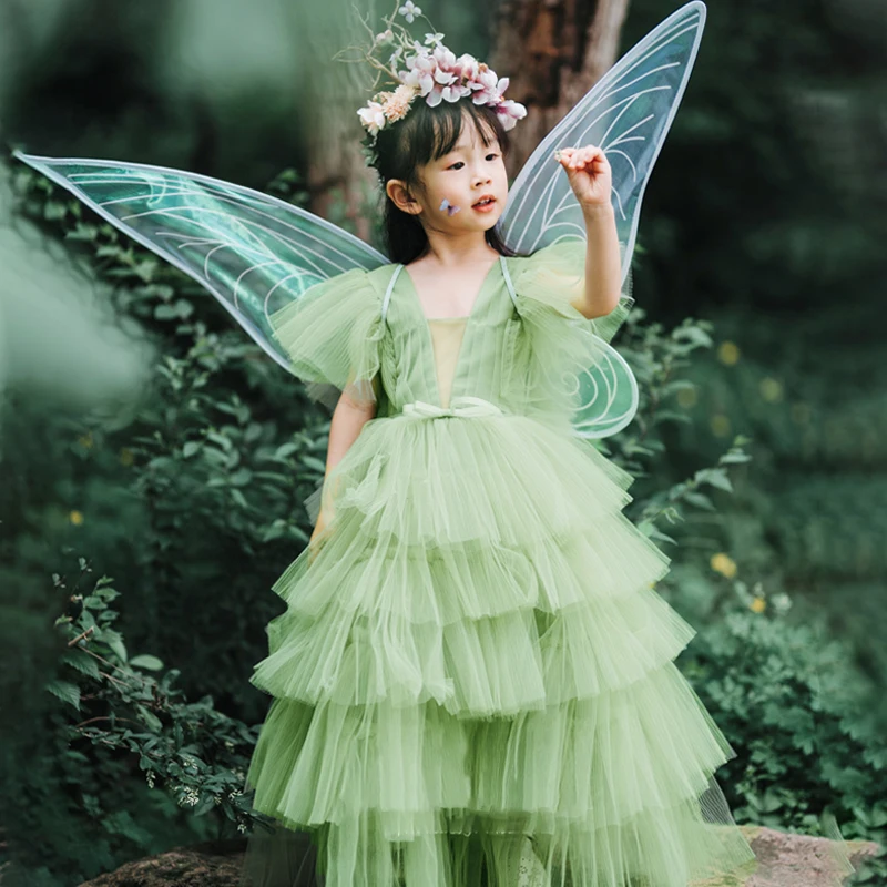 Bambini stage butterfly performance puntelli ali sfumate fata angelo elfo flower girl wings