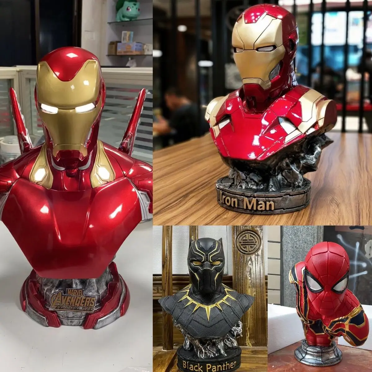 بوستو دي بانتيرا دي الرجل الحديدي 16 سم، شخصية أنيمي، estatua de Marvel، vengadores، figur grande، adorno para el salón، Koc