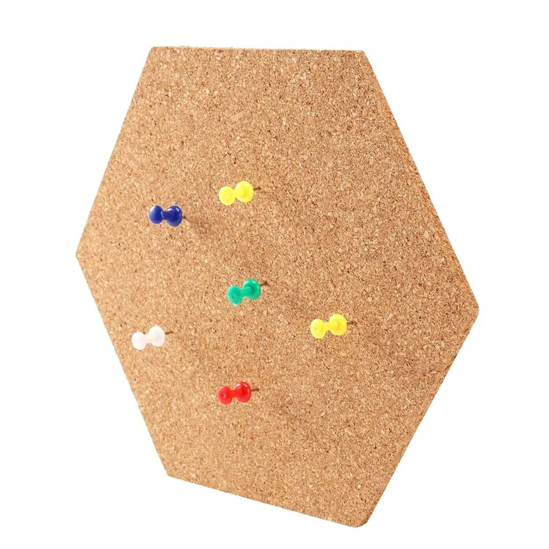 6Pcs Hexagon Cork Board Tiles Self Adhesive Thick Corkboards For Wall Memo Boards Pin Board Decorative Bulletin Board