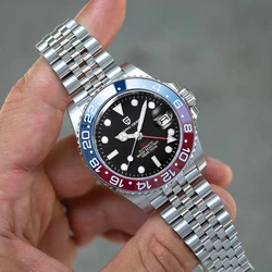 PAGANI DESIGN PD-1662 Luxury GMT Men Mechanical Wristwatch Sapphire Glass Stainless Steel 100M Waterproof Automatic Watches