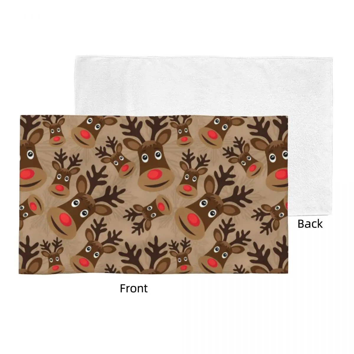 Kawaii Rudolph Face Towel Custom Christmas Reindeer Cosplay Super Soft Cotton Shower Towels