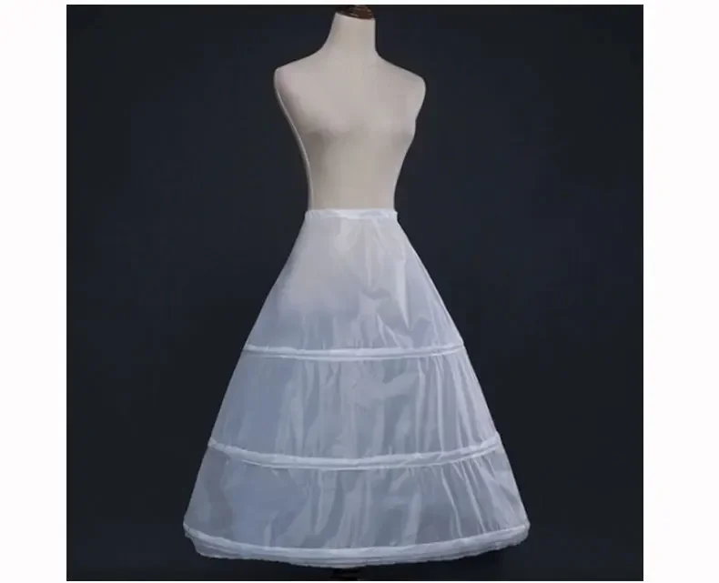 

Белая нижняя юбка с 3 обручами для женщин, свадебная кринолиновая нижняя юбка трапециевидной формы, свадебное вечернее платье