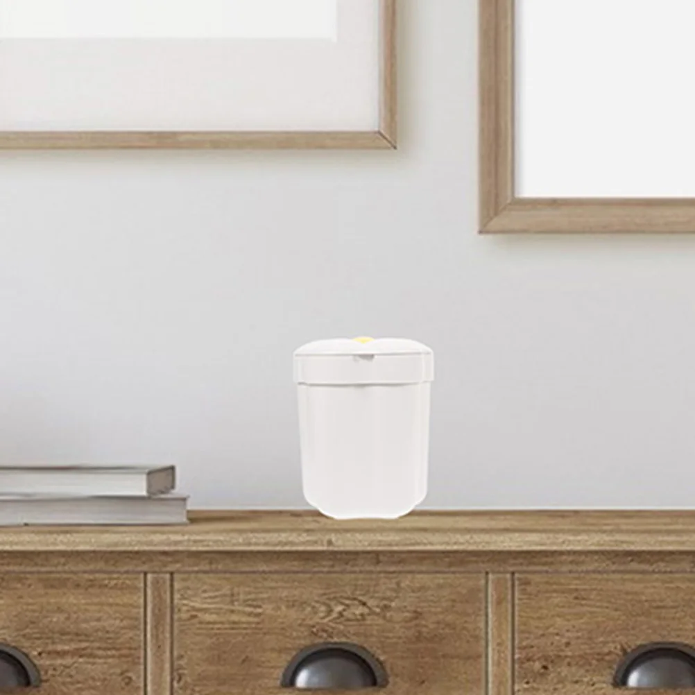 

2pcs Mini Garbage Can Trash Can Small Garbage Bucket Mini Tabletop Holder Waste Storage PP Material Office Home Use