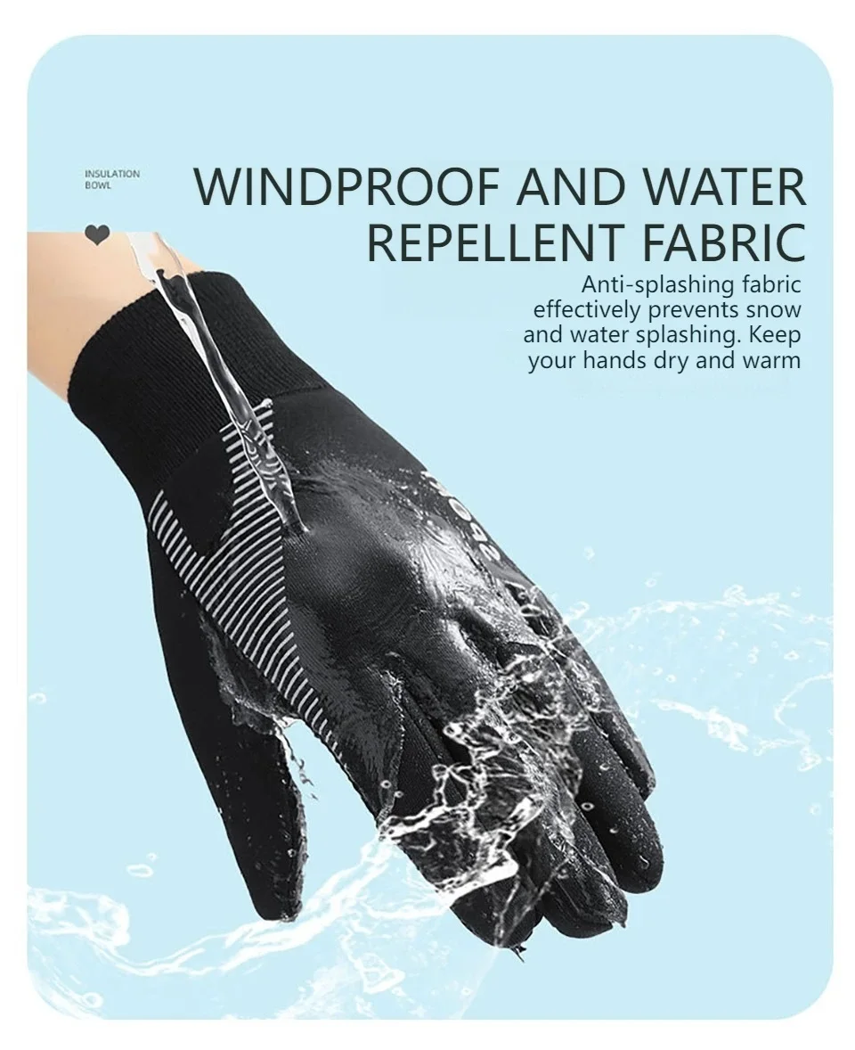 Warme Winter-Reithandschuhe für Kinder, Silikon, rutschfest, wasserdicht, verschleißfest, Vollfinger-elastische Handgelenke für Jungen und Mädchen, winddicht – Detail 3