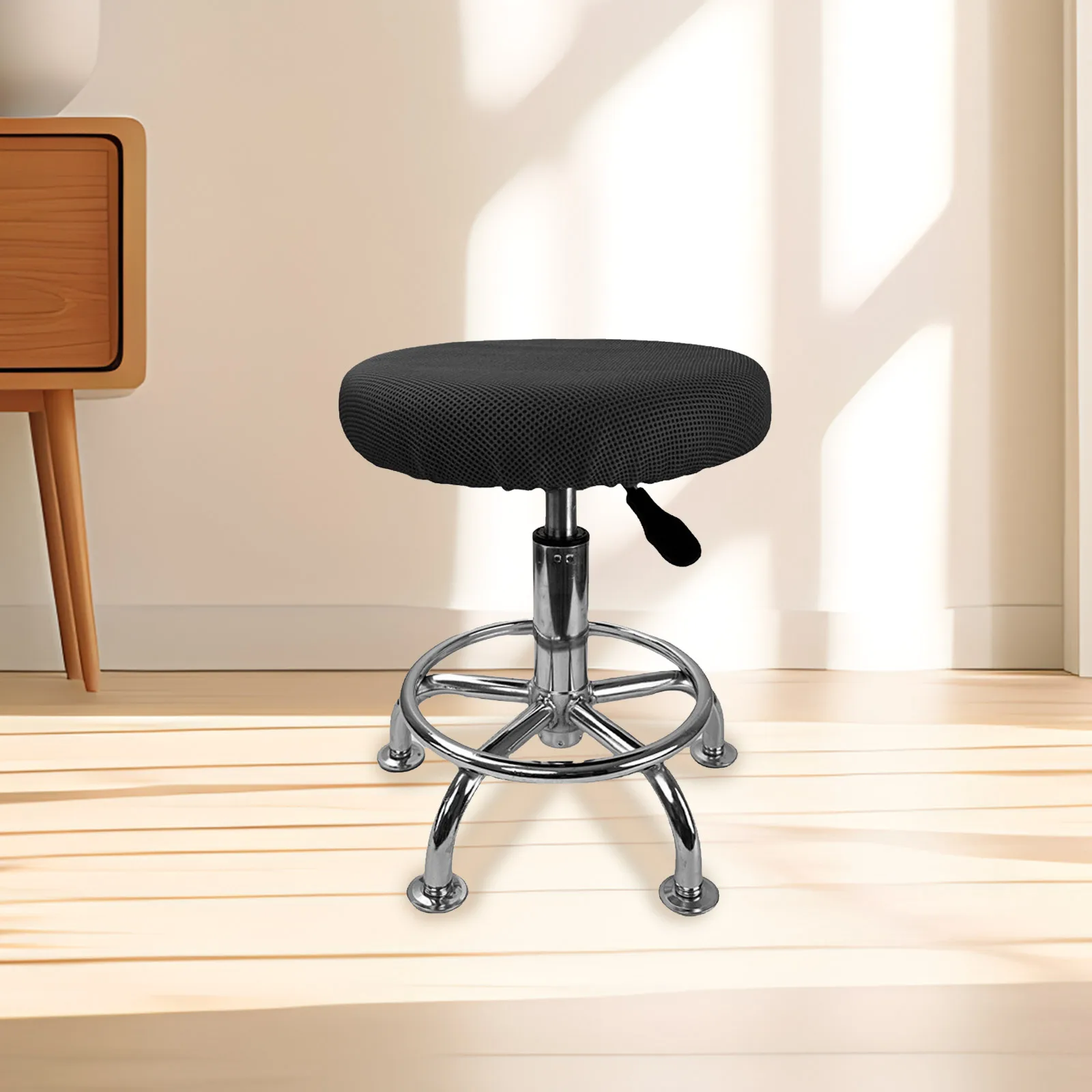 

Round Stool Cover Stretch Elastic Bar Stool Seat Replacement Covers Practical Decorative Easy to Store and Use Slipcover