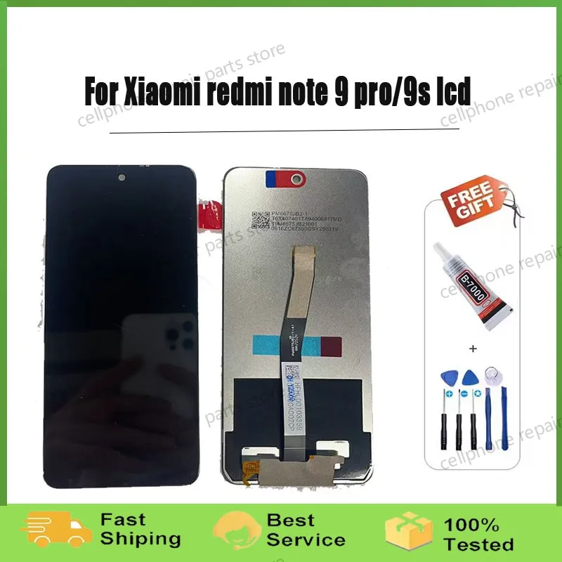 

Дисплей A + 6,67 дюйма для Xiaomi Redmi Note 9 Pro, ЖК-дисплей, дигитайзер сенсорного экрана для Redmi Note 9S, запасные части для дисплея