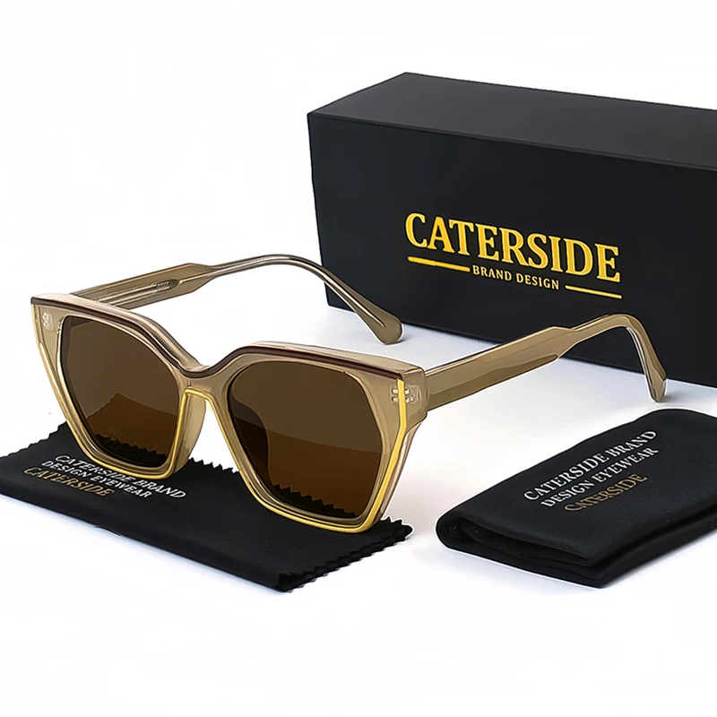 Caterside Retro Pilot Zonnebril Mannen Groot Frame Propionzuur Pin Punk Zonnebril Vrouwen Reizen Party Winkelen Brillen Zomer – Detail 5